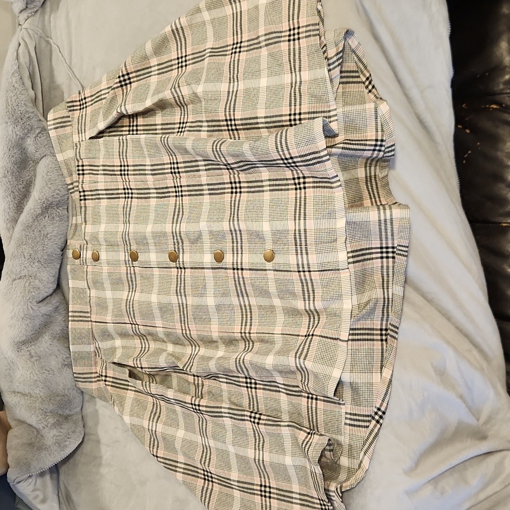 torrid Plaid Midi Skirt in Cream, Sage & Black